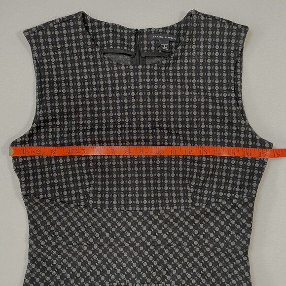 Banana Republic Graphic Sheath Dress Size 8 Black Gray Ponte Knit - Picture 9 of 16
